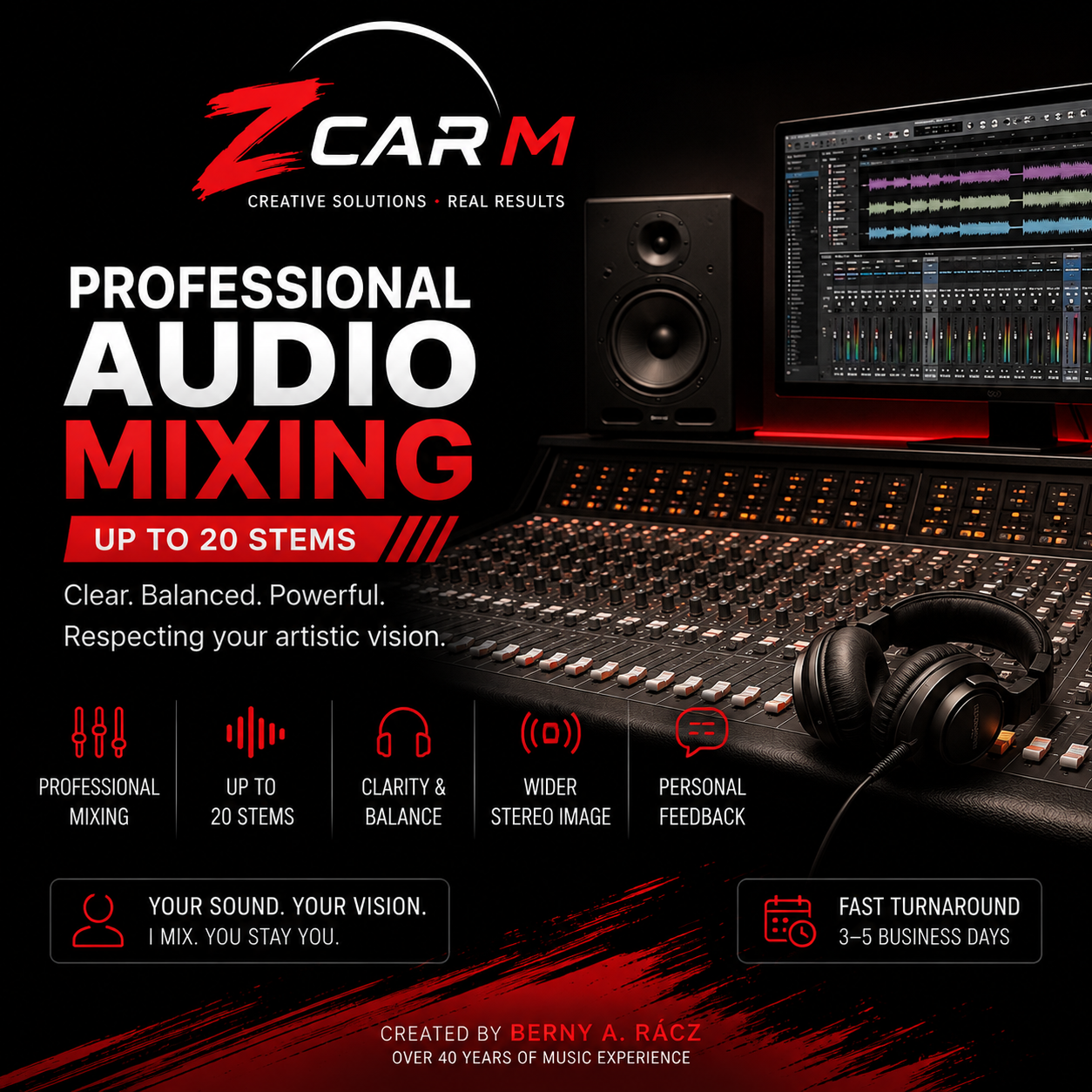 Professional Audio Mixing – Up to 20 Stems | Z CAR M